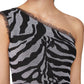 One Shoulder Gown Zebra Stripes Dress
