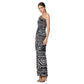 One Shoulder Gown Zebra Stripes Dress