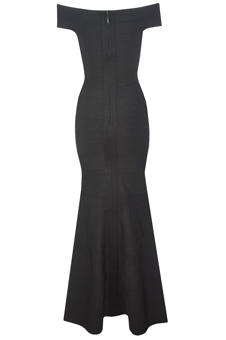 Black Textured Midi Dress