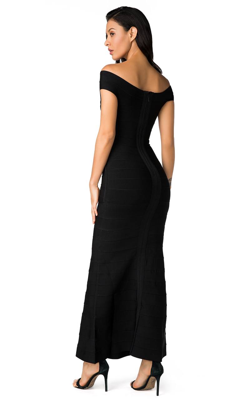 Black Textured Midi Dress