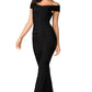 Black Textured Midi Dress