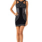 Glitter Seam Detail Halter Neck Slit Black Dress