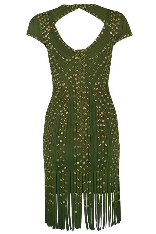 Short Sleeve Green Mini Dress