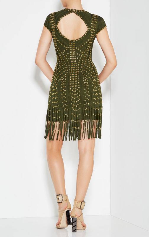 Short Sleeve Green Mini Dress