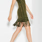 Short Sleeve Green Mini Dress