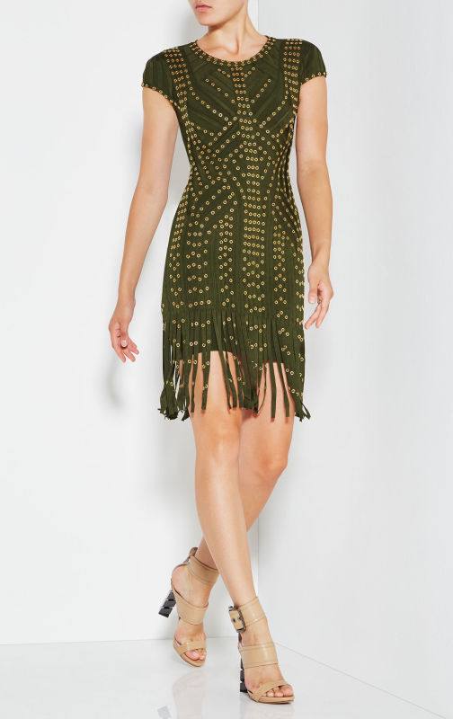 Short Sleeve Green Mini Dress