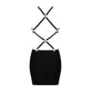 Hollow Out Backless Mini Dress In Black