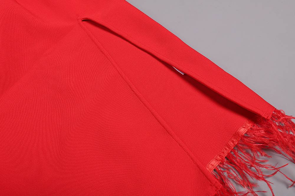 Red Sleeveless Midi Dress