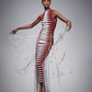 Kaira Tassel Maxi Dress in Red