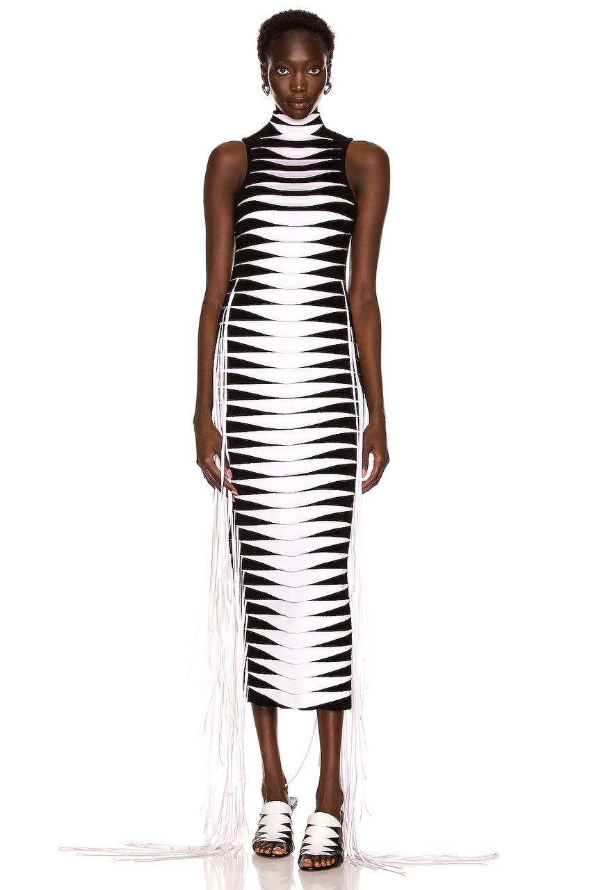 Kaira Tassel Maxi Dress in Black