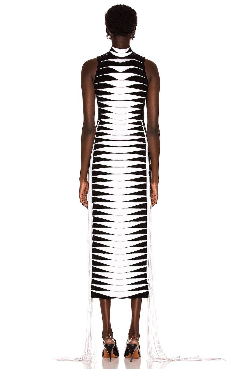 Kaira Tassel Maxi Dress in Black