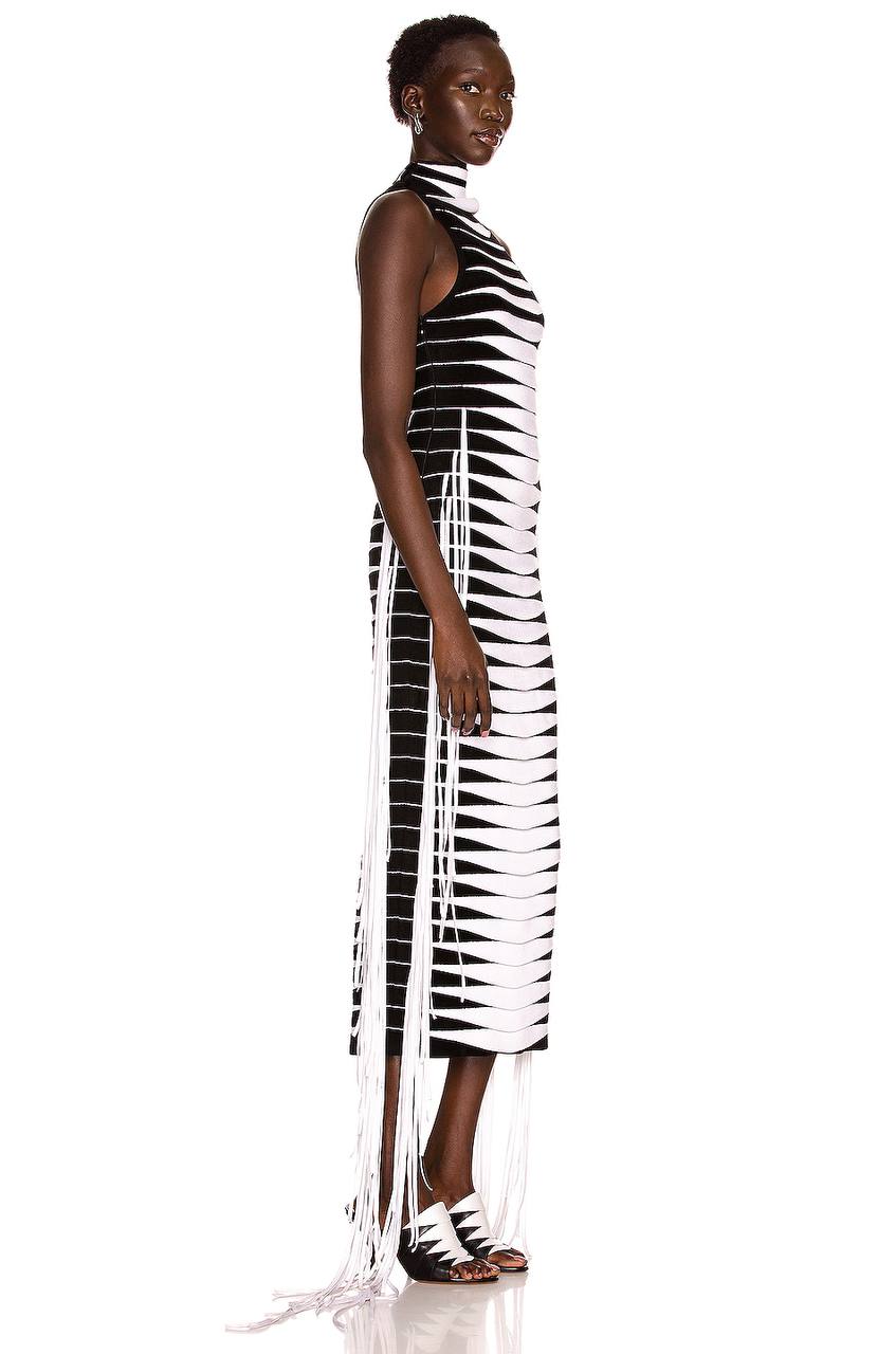 Kaira Tassel Maxi Dress in Black