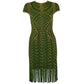 Short Sleeve Green Mini Dress