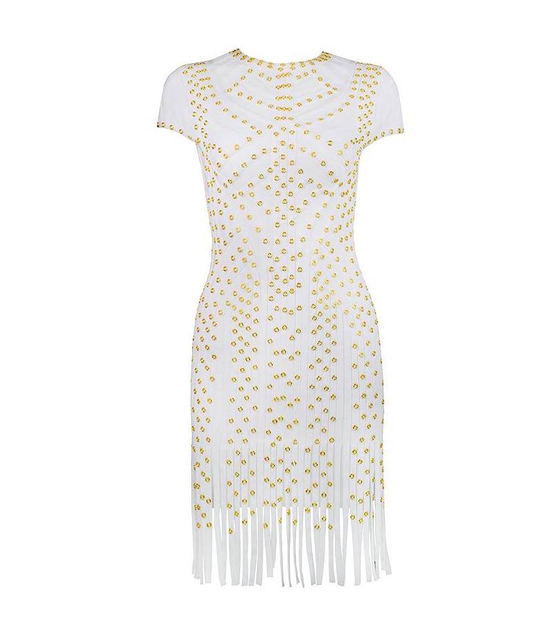 Short Sleeve White Mini Dress