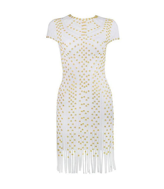 Short Sleeve White Mini Dress