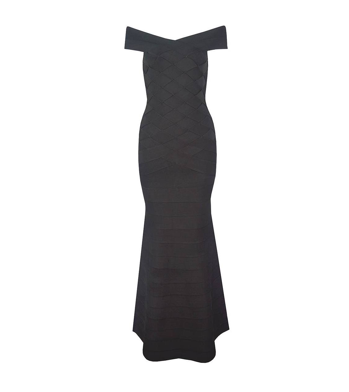 Black Textured Midi Dress