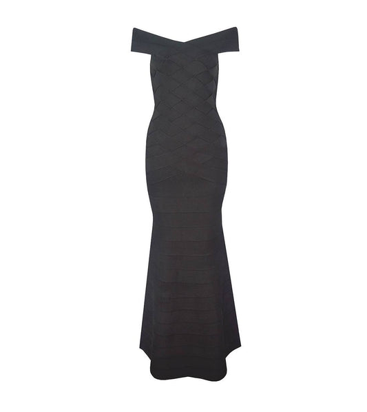 Black Textured Midi Dress