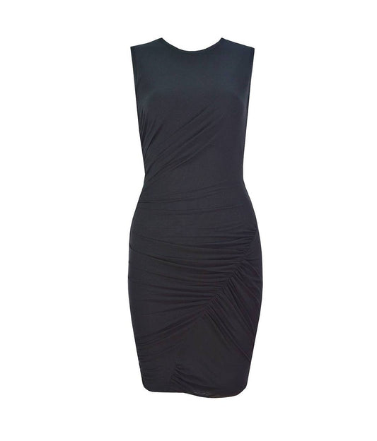 Cameron Draped Dress in Black