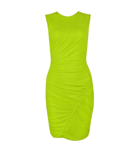 Cameron Draped Dress in Yellow
