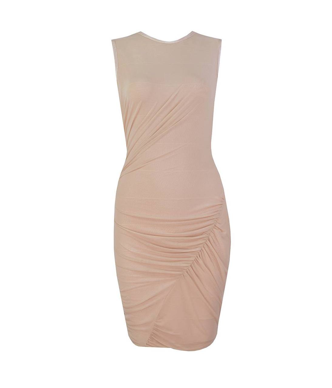 Cameron Draped Dress in Apricot