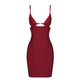 Red Stretch Gabardine Mini Dress W cutout