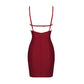 Red Stretch Gabardine Mini Dress W cutout