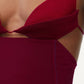 Red Stretch Gabardine Mini Dress W cutout
