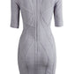 Short Sleeve Gray Midi Dress
